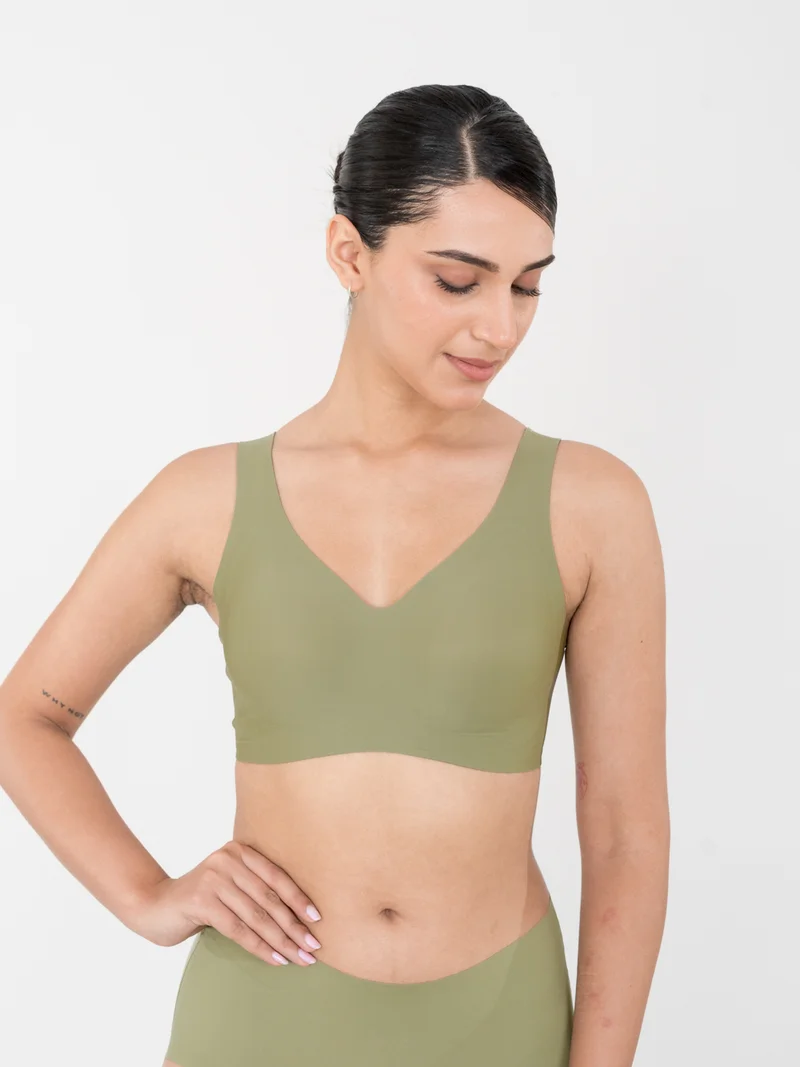 Shapercult Store Skyn Full Coverage Bra in Green for Women